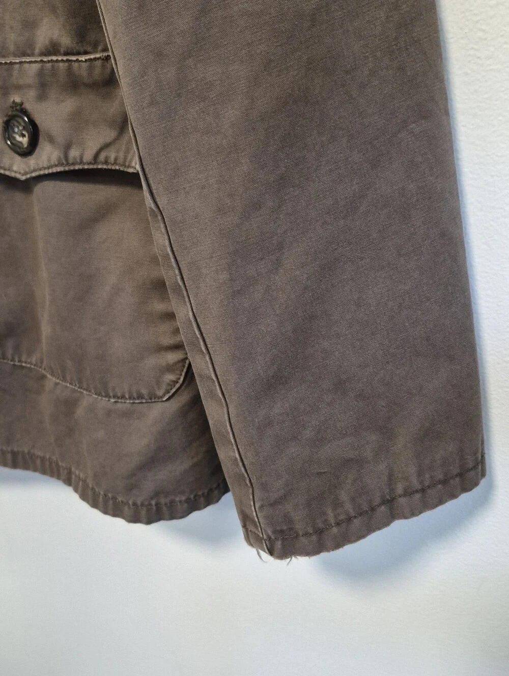 Banana Republic Safari Jacket Men Sz Large Brown Canvas Field Barn Chore Utility
